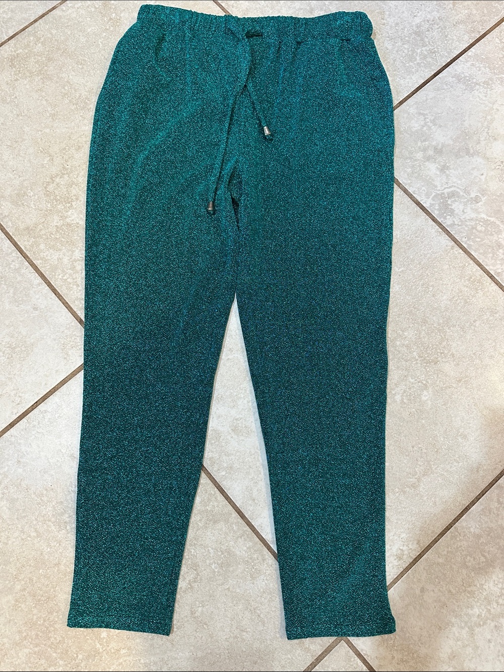 Any Old Iron Nashville Green Lurex Glimmer Pants M Glam Rock Festival